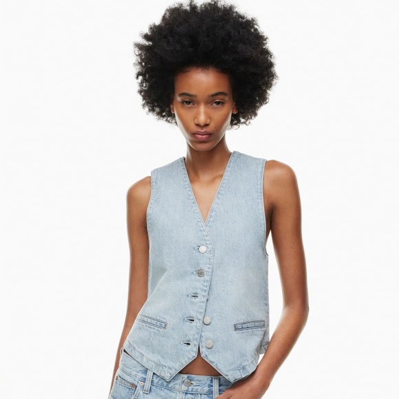 NWT Aritzia Denim Forum 90’s Boyfriend Denim Vest - Picture 3 of 11